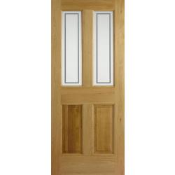 Malton Etched External Solid Oak Door